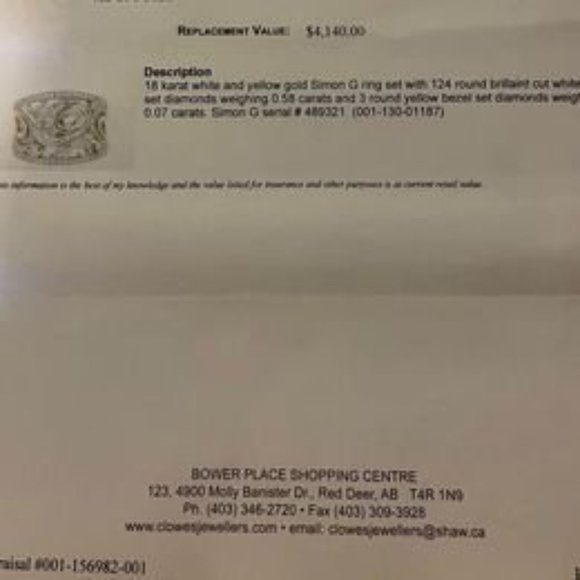 18k Simon G ring size 8.5 - Picture 2 of 3